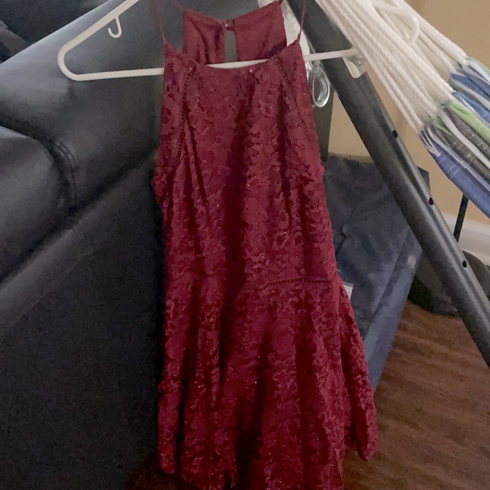 Sparkly red lace dress